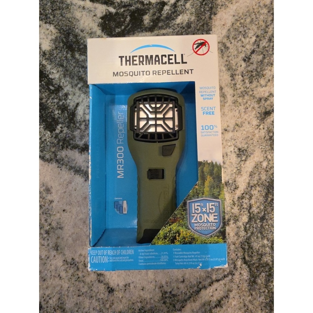 New Sealed Box - Thermacell Mosquito 300G Repeller - Olive Green 15 X 15 Zone